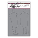 Dina Wakley MEdia Stencil - Giant Funky Silhouettes 