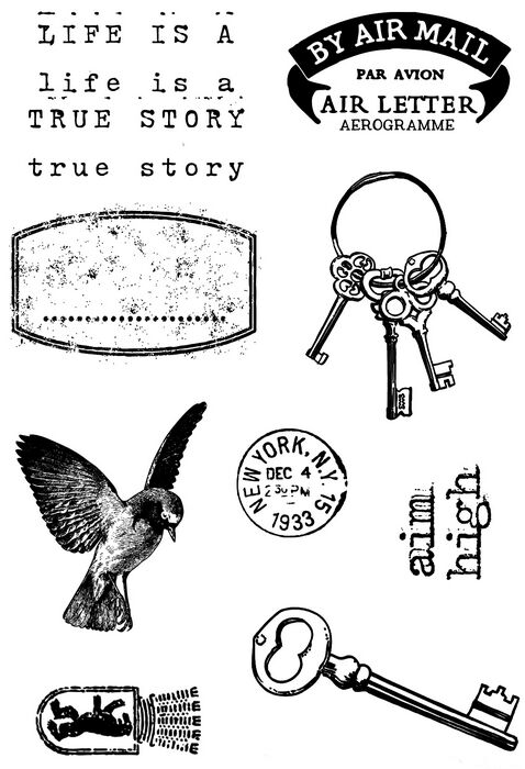 Polkadoodles Vintage Ephemera stamp set