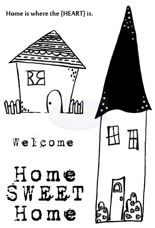 Polkadoodles Home Sweet Home stamp set