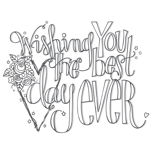 Spellbinders Wishing You The Best Day Ever Rubber Stamp