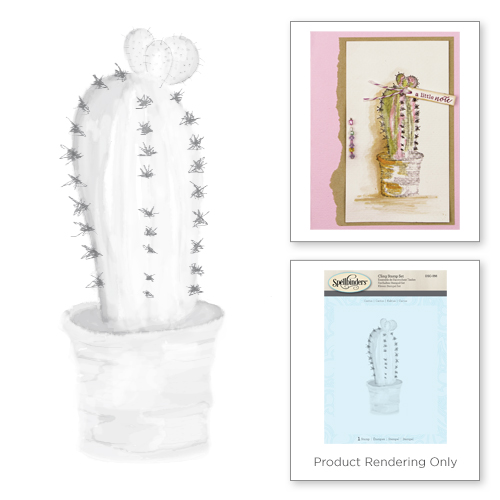 Spellbinders 3D Shading Cactus Rubber Stamp