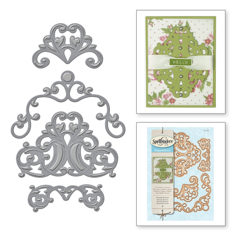 Spellbinders - Swoosh Accents Etched Dies