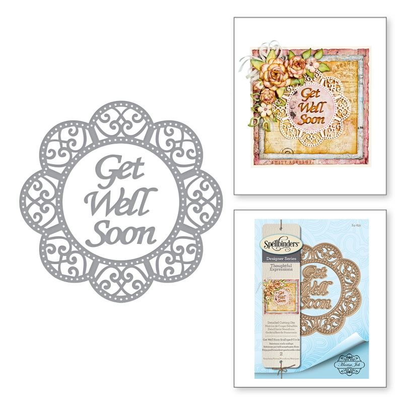 Spellbinders - Get Well Soon Scalloped Circle