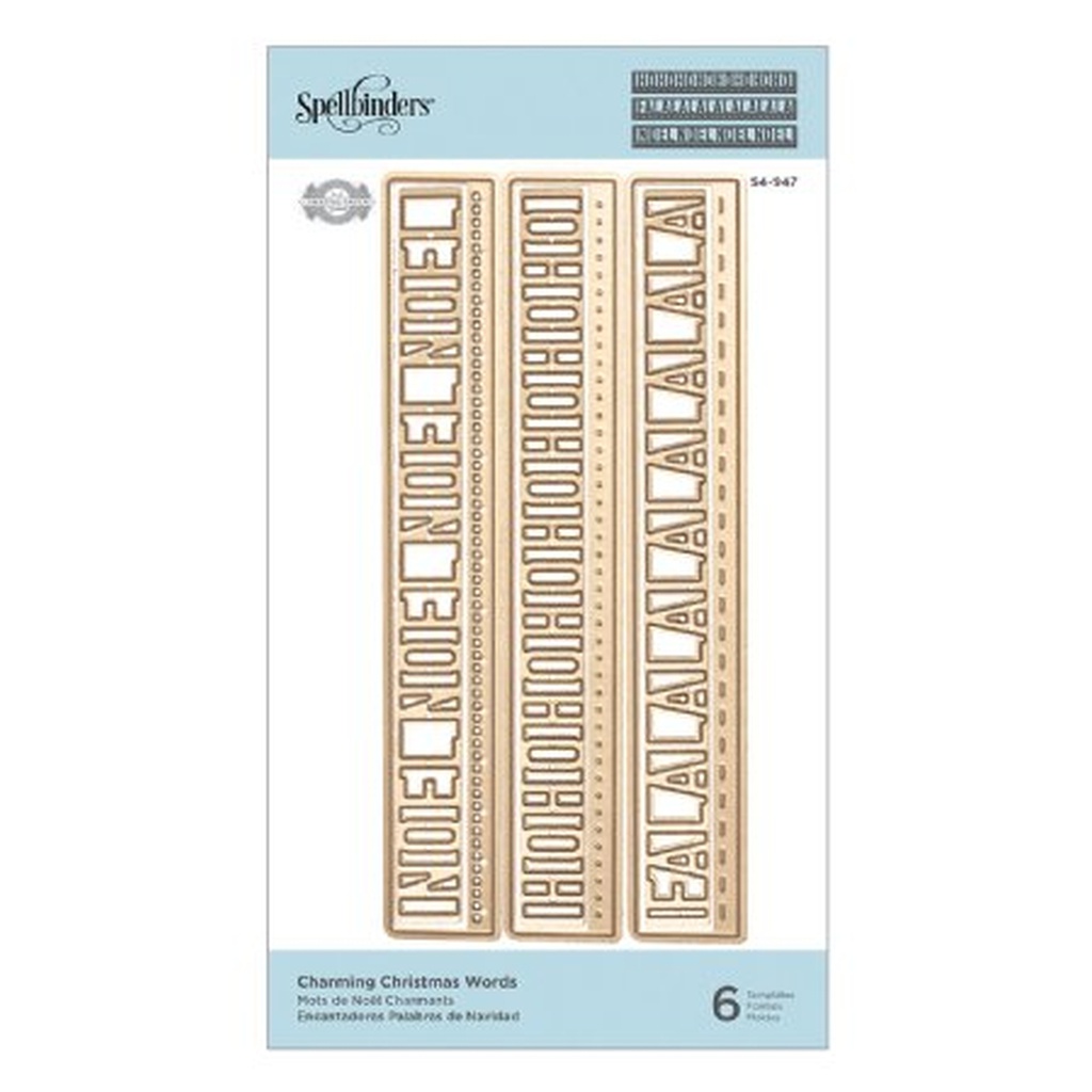 Spellbinders - Charming Christmas Words Etched Dies