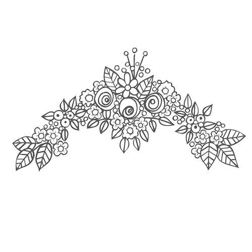 Spellbinders Flower Swag 2 Rubber Stamp