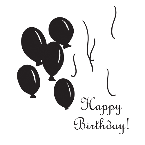 Spellbinders Birthday Balloons Rubber Stamps