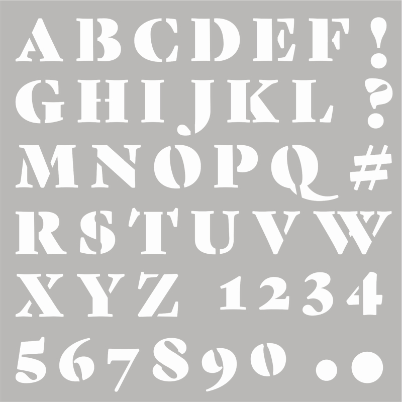 Sharon Callis Regiment Alphabet & Numbers 6"x6" Stencil