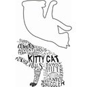 Sweet Dixie Typography Kitty Cat stamp set by Sharon Callis