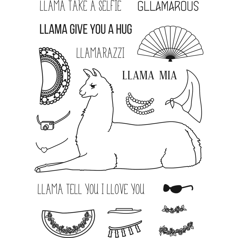 Sweet Dixie Glamorous Llama stamp set