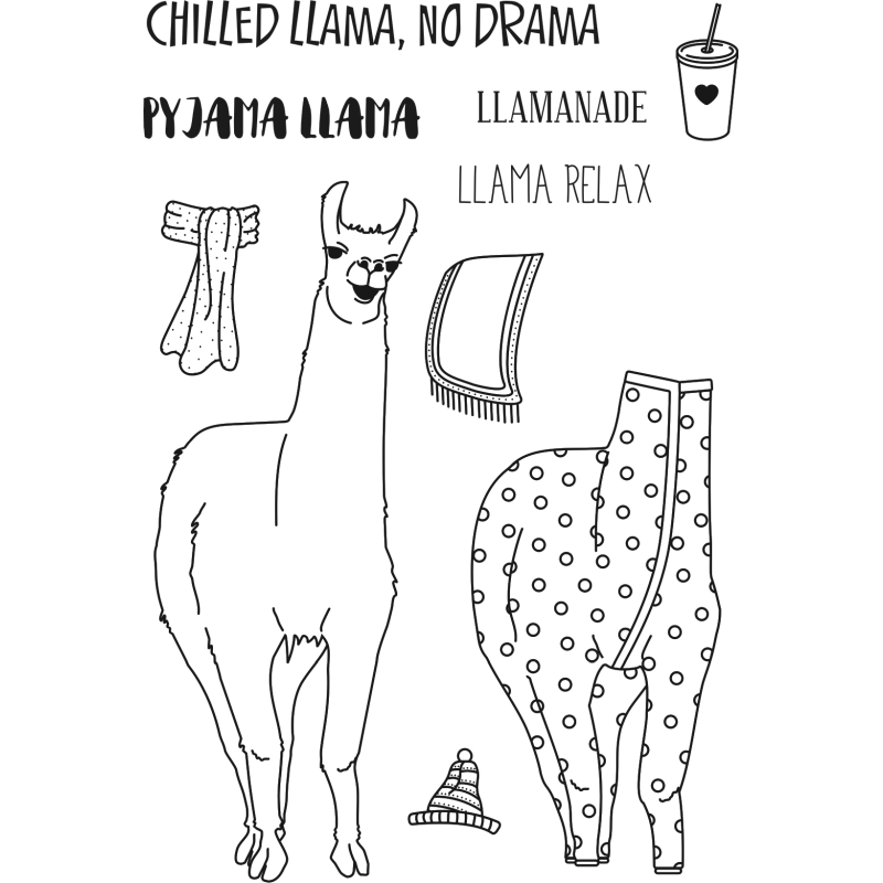 Sweet Dixie Llama Pyjama stamp set by Sharon Callis