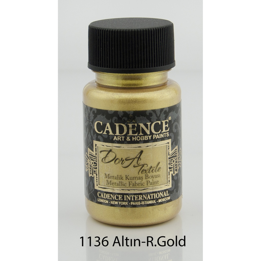 Cadence Dora Metallic Fabric Paint - Rich Gold (50ml)