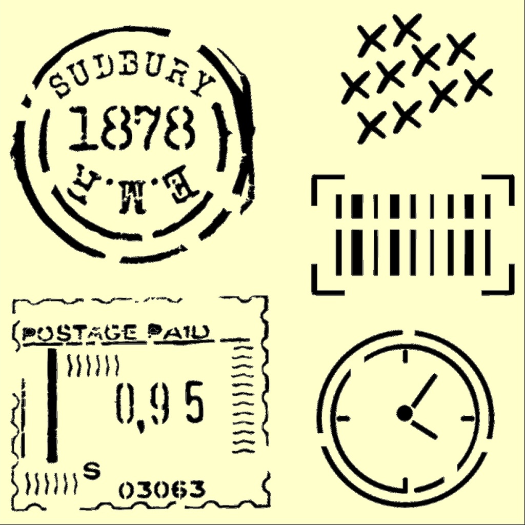 Personal Impressions Postage Mark 6"x6" Mylar Stencil  
