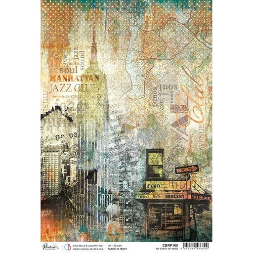 Ciao Bella Paper - New York State Of Mind A4 Rice Paper (Single Sheet)