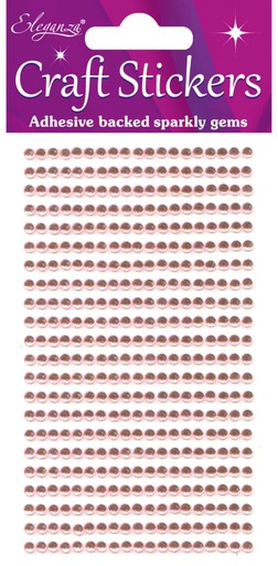 3mm Gems Pearl Pink Craft Stickers No.21 - 418 Pieces