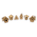 Mini Bird Houses Assorted Designs x6