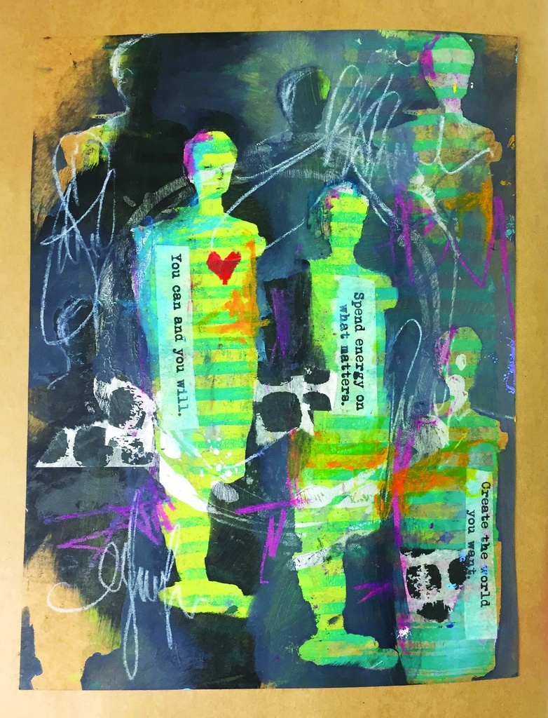 Dina Wakley MEdia Stencil - Funky Silhouettes 