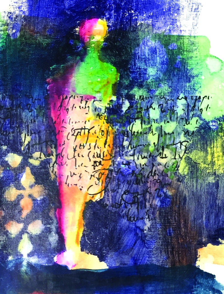 Dina Wakley MEdia Stencil - Giant Funky Silhouettes 