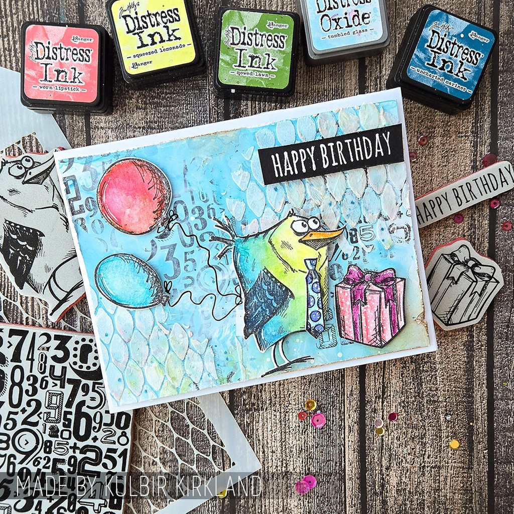 Tim Holtz - Stampers Anonymous Cling Stamps - Bird Crazy