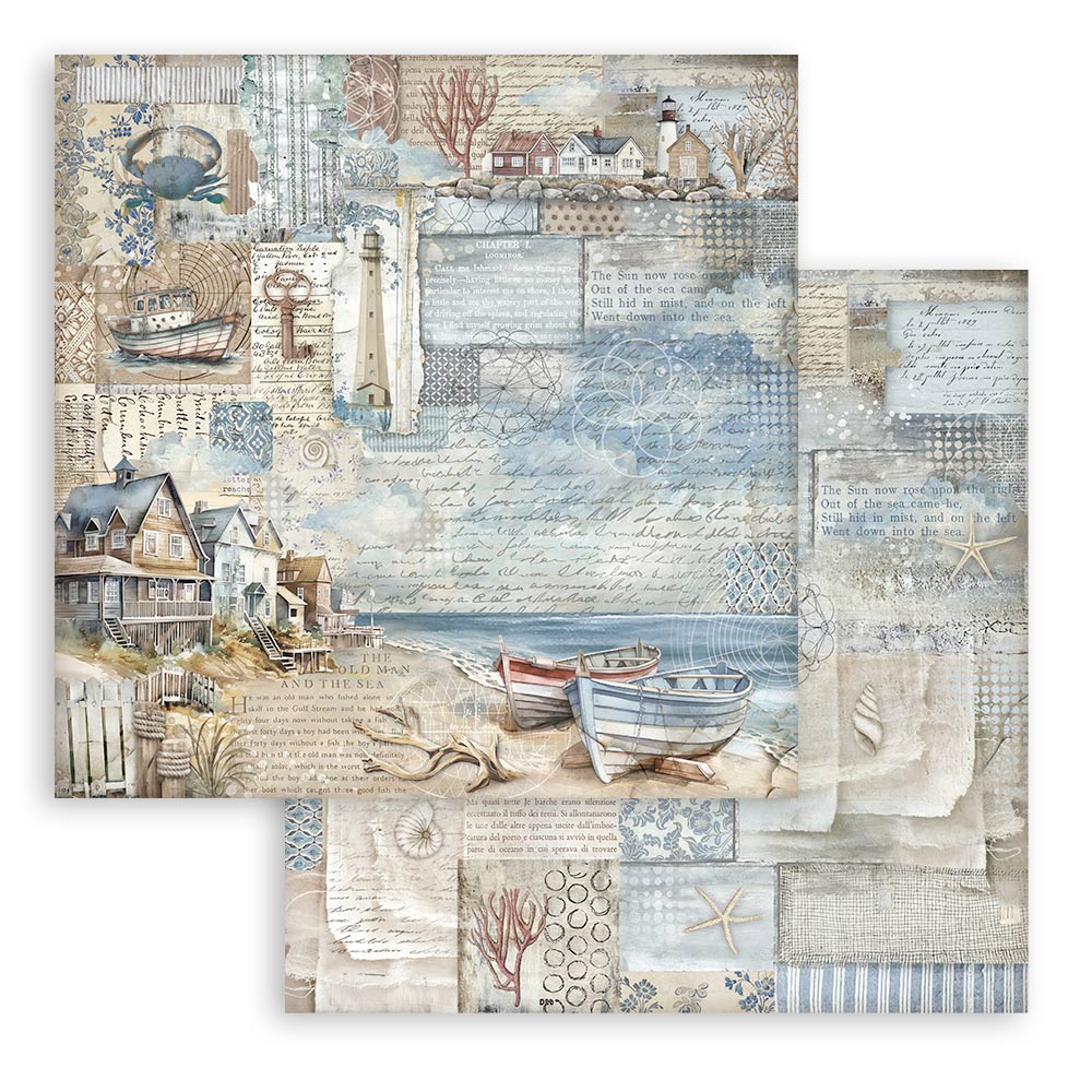 Scrapbooking Small Pad 10 sheets cm 20,3X20,3 (8"X8") - Silent Sea