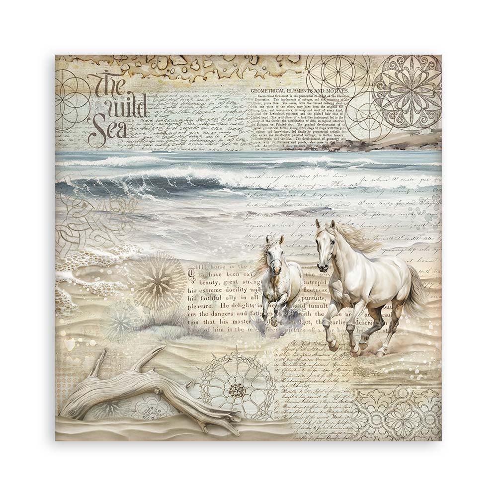 Scrapbooking Pad 22 sheets cm 20,3X20,3 (8"X8") Single Face Silent Sea