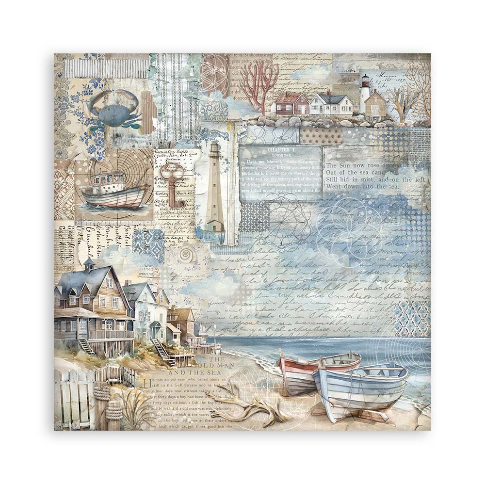 Scrapbooking Pad 22 sheets cm 20,3X20,3 (8"X8") Single Face Silent Sea