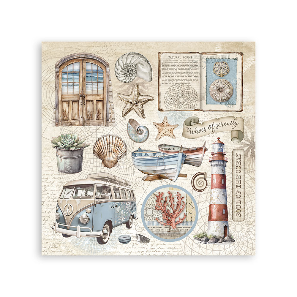 Stickers mm 165x165  4 sheets - Silent Sea 