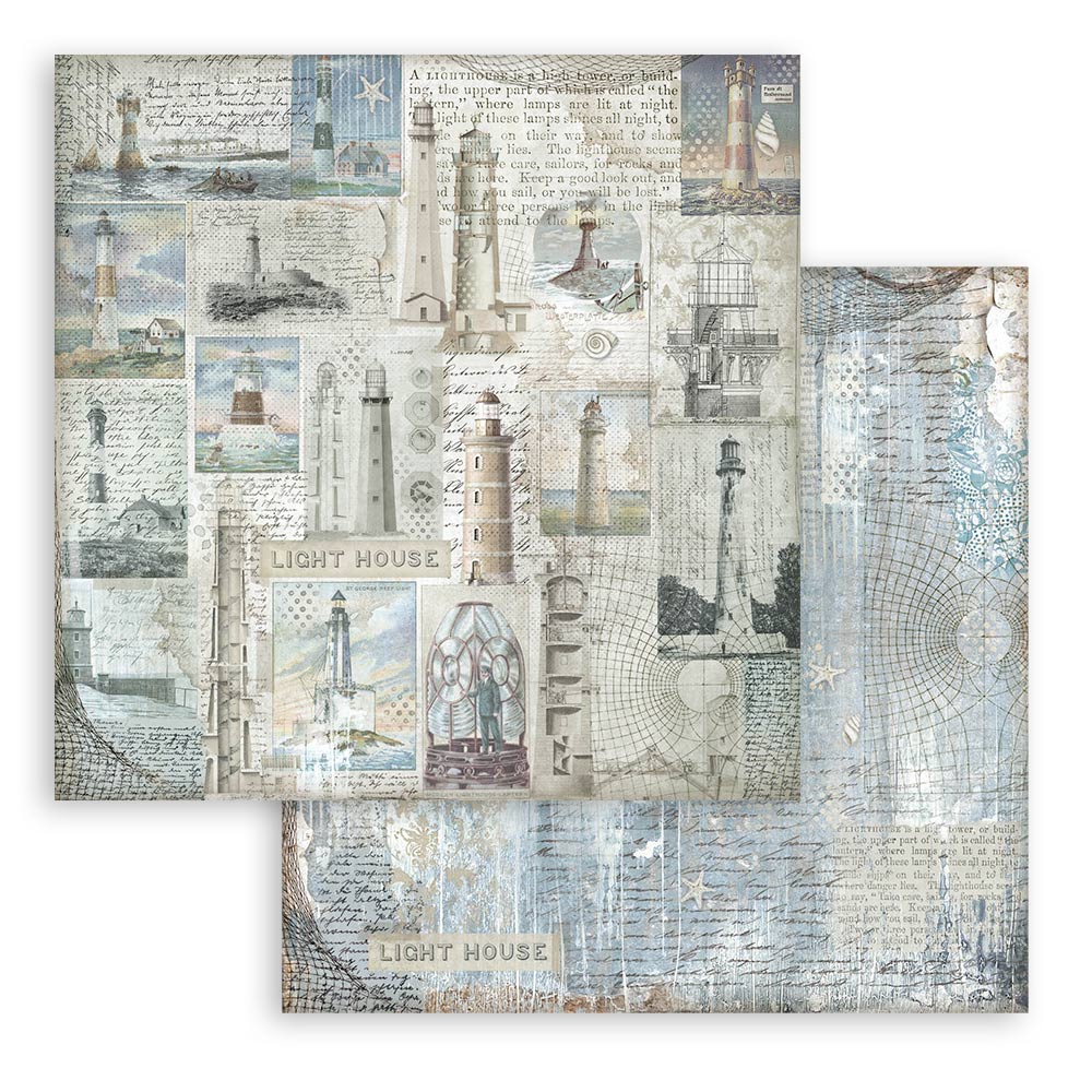 Scrapbooking Small Pad 10 sheets cm 20,3X20,3 (8"X8") Backgrounds Selection - Silent Sea
