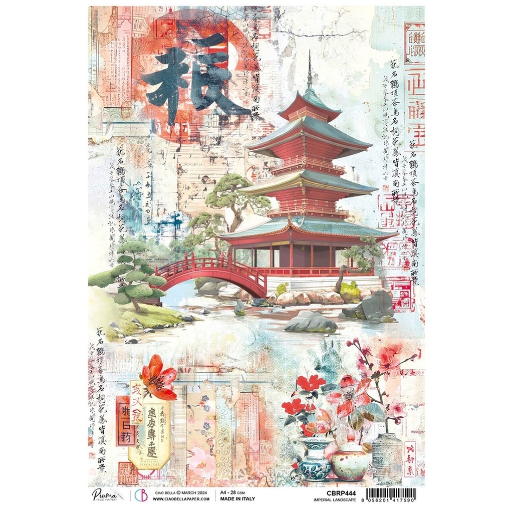 Ciao Bella Paper - Imperial Landscape A4 rice paper (SINGLE Sheet)