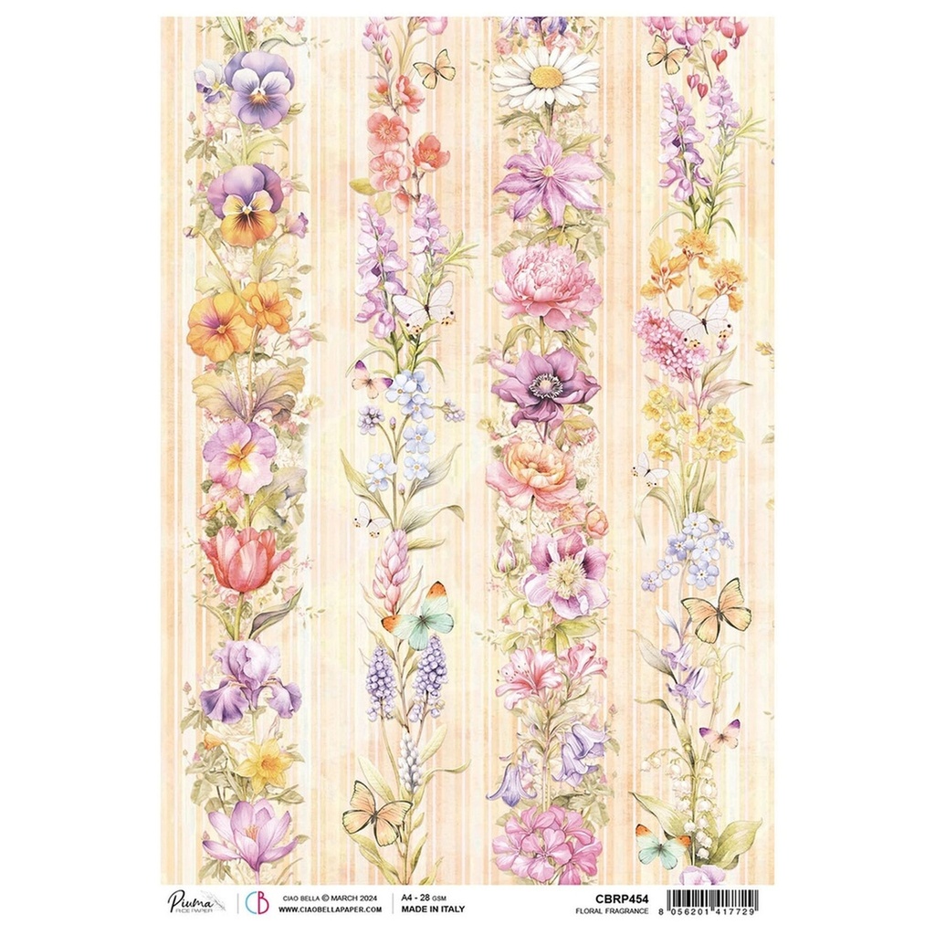 Ciao Bella Paper - Floral Fragrance A4 rice paper (SINGLE Sheet)