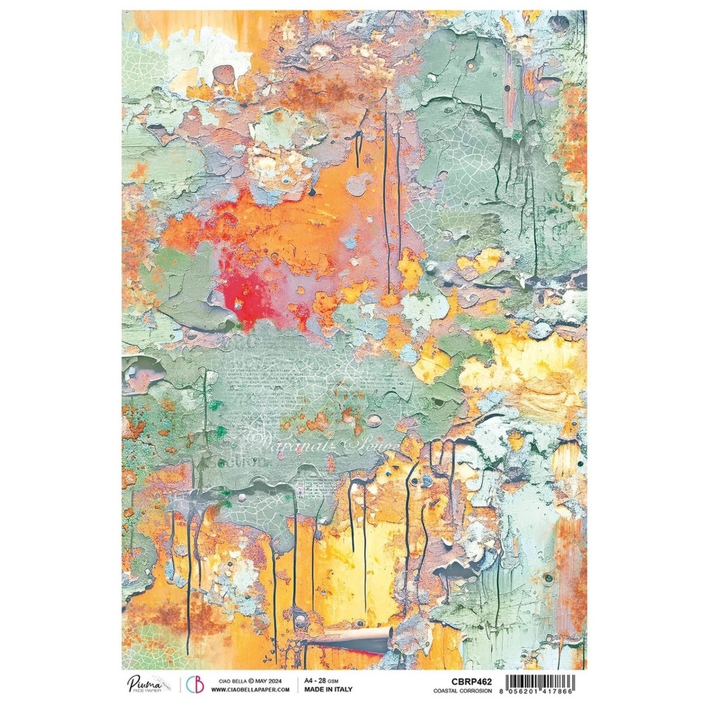 Ciao Bella Paper - Coastal Corrosion A4 rice paper (SINGLE Sheet)