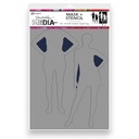 Dina Wakley MEdia Stencil - Old School Silhouettes 