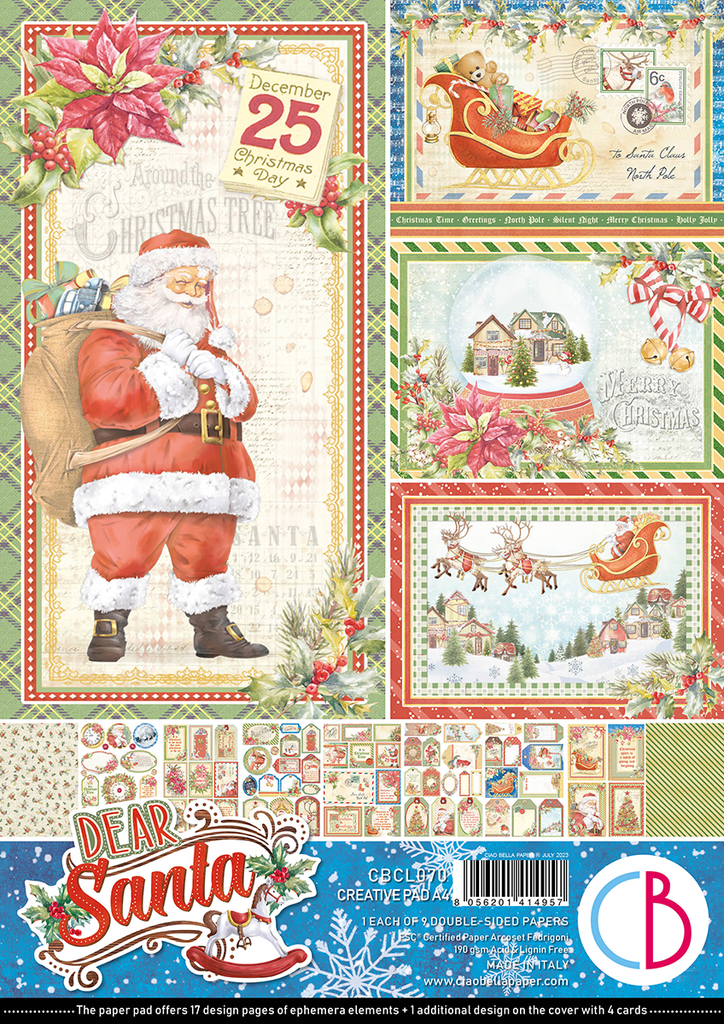 Ciao Bella Paper - Dear Santa - A4 Creative Pad