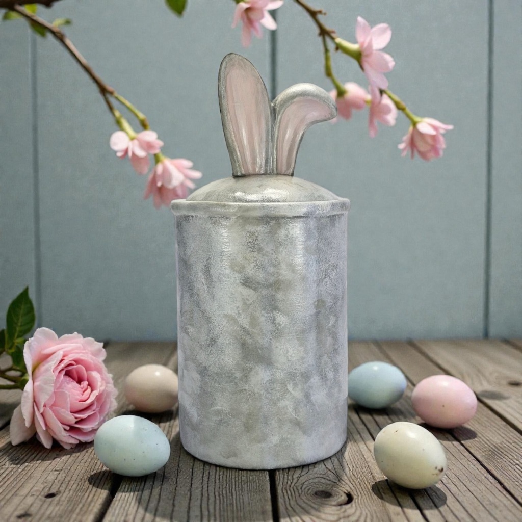 Treat/Tea Canister with Bunny ears  (Carton of 6)