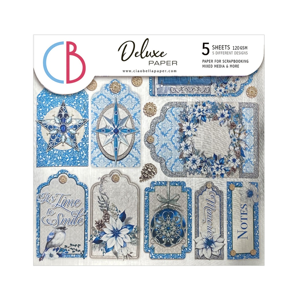 Ciao Bella Paper - Elegance of Blue 6"x6" Deluxe Silver Paper 