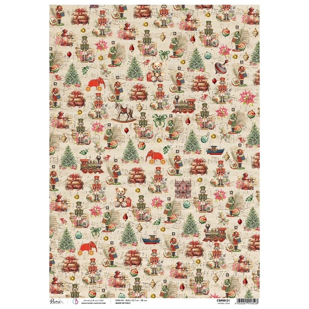 Vintage Toys  - Ciao Bella Piuma Rice Paper A3 - Single Sheet