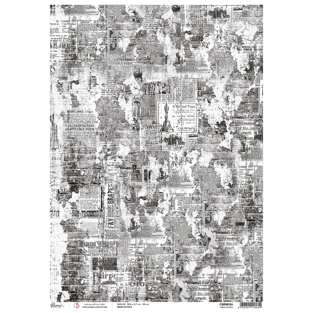 Ciao Bella Paper - Urban Design A3 rice paper (SINGLE Sheet)