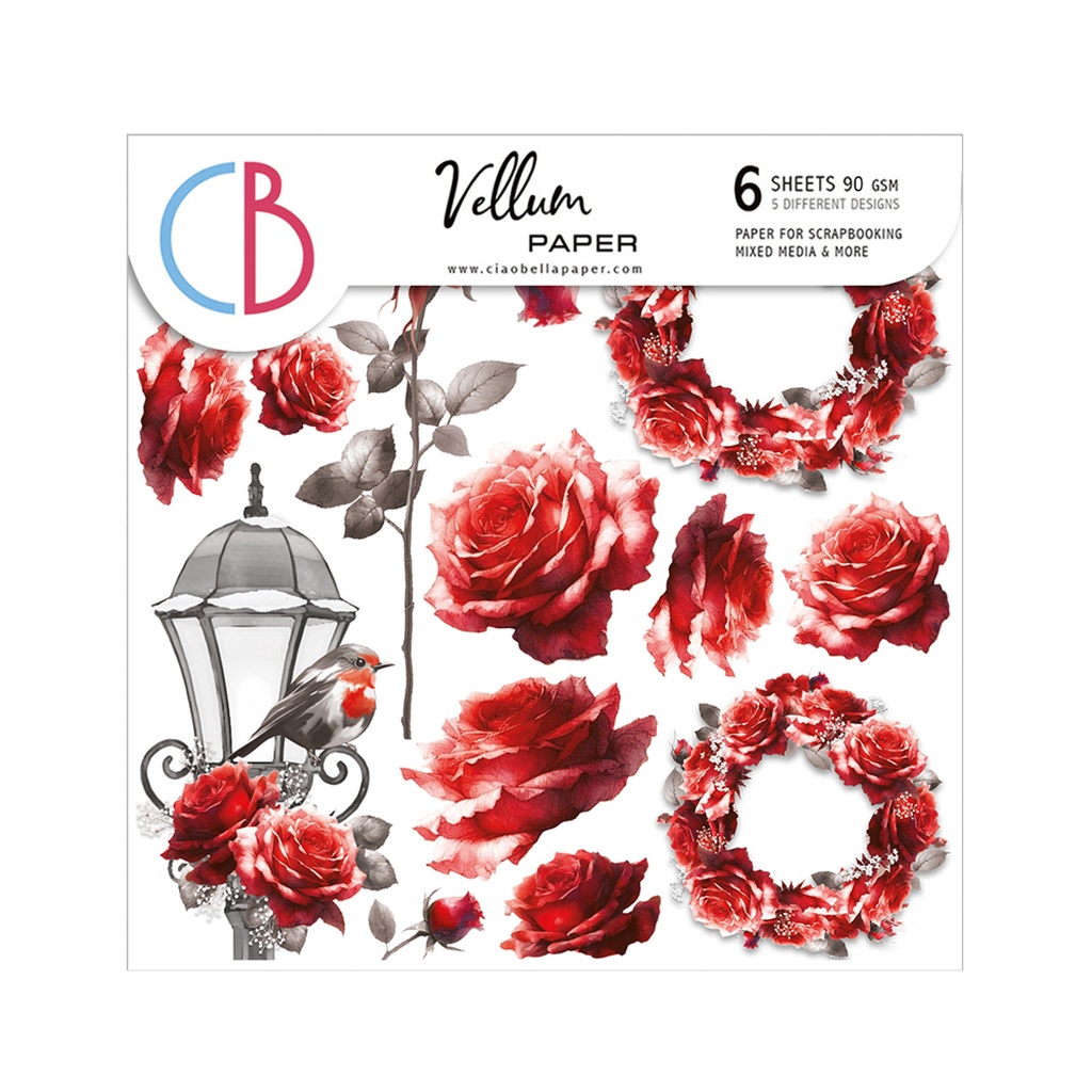 Ciao Bella Paper - Paris Je t’aime - 6"x6" Vellum Mix