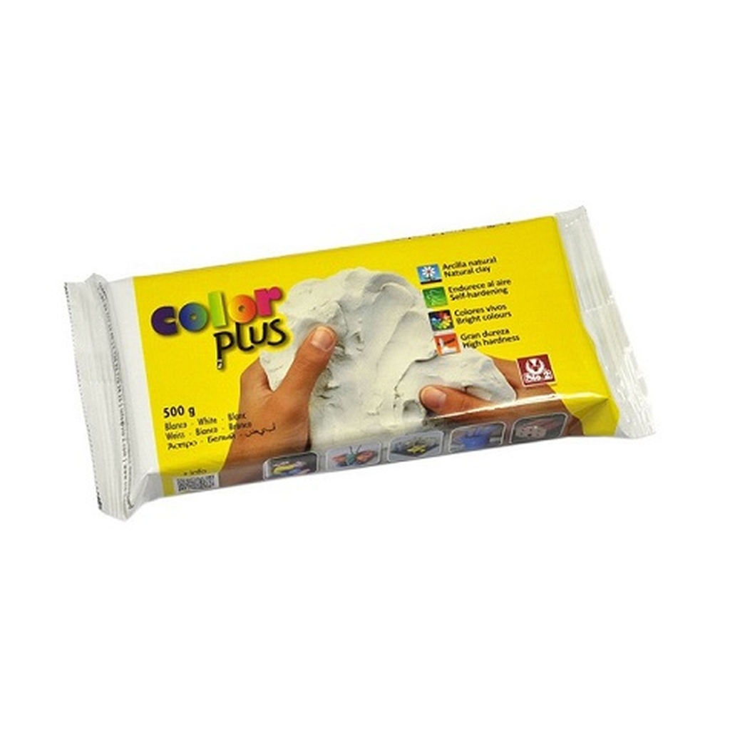 COLORPLUS 500g White Coloured Natural Self-hardening Clay