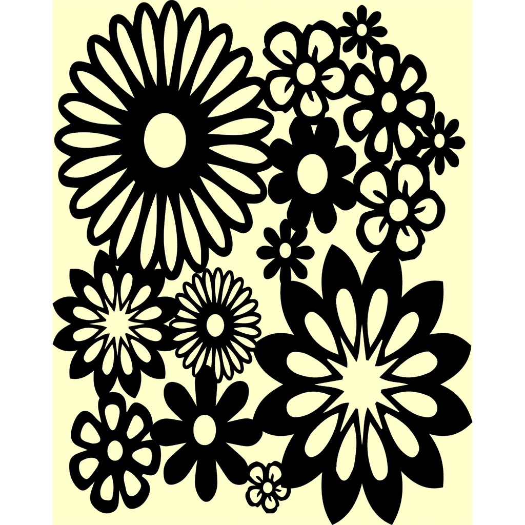 Personal Impressions Spring Blooms Mylar Stencil - 8x10" 