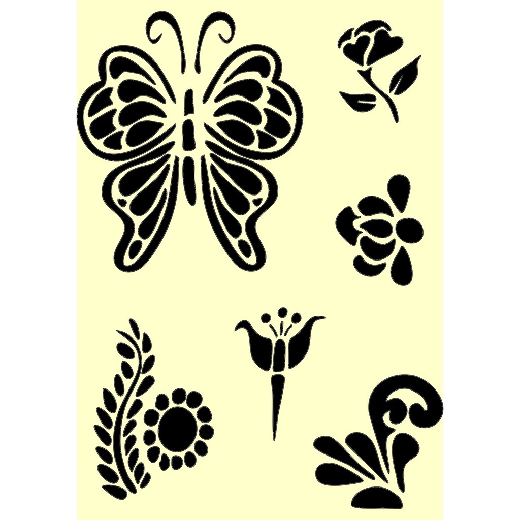 Personal Impressions FolkArt Flora & Fauna #2 A5 Mylar Stencil 