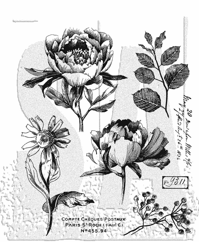 Tim Holtz - Stampers Anonymous Cling Stamps - French Garden