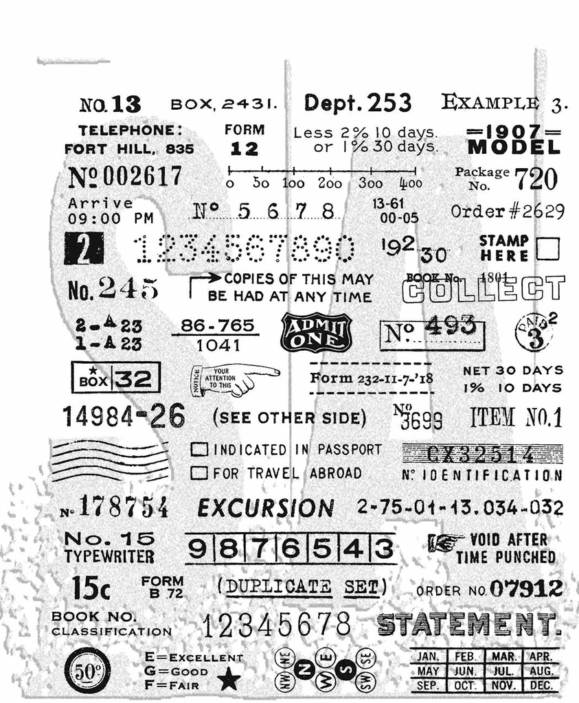 Tim Holtz - Stampers Anonymous Cling Stamps - Tidbits
