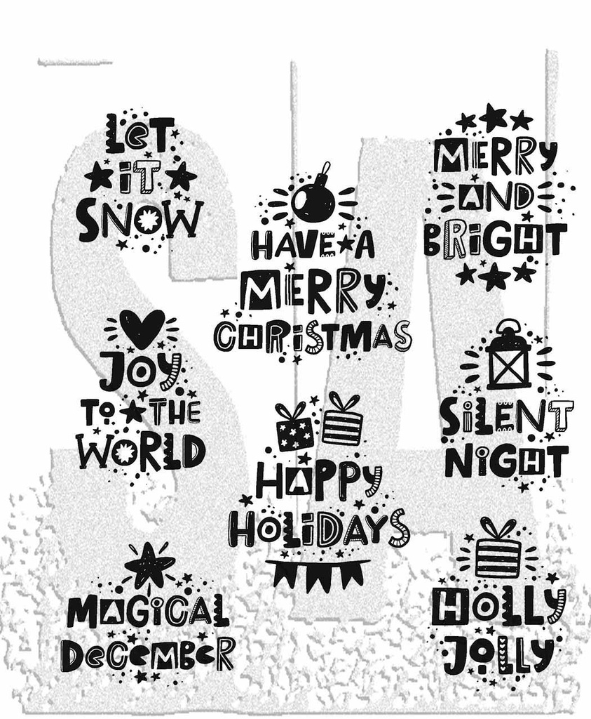Tim Holtz - Stampers Anonymous Cling Stamps - Holiday Whatnots