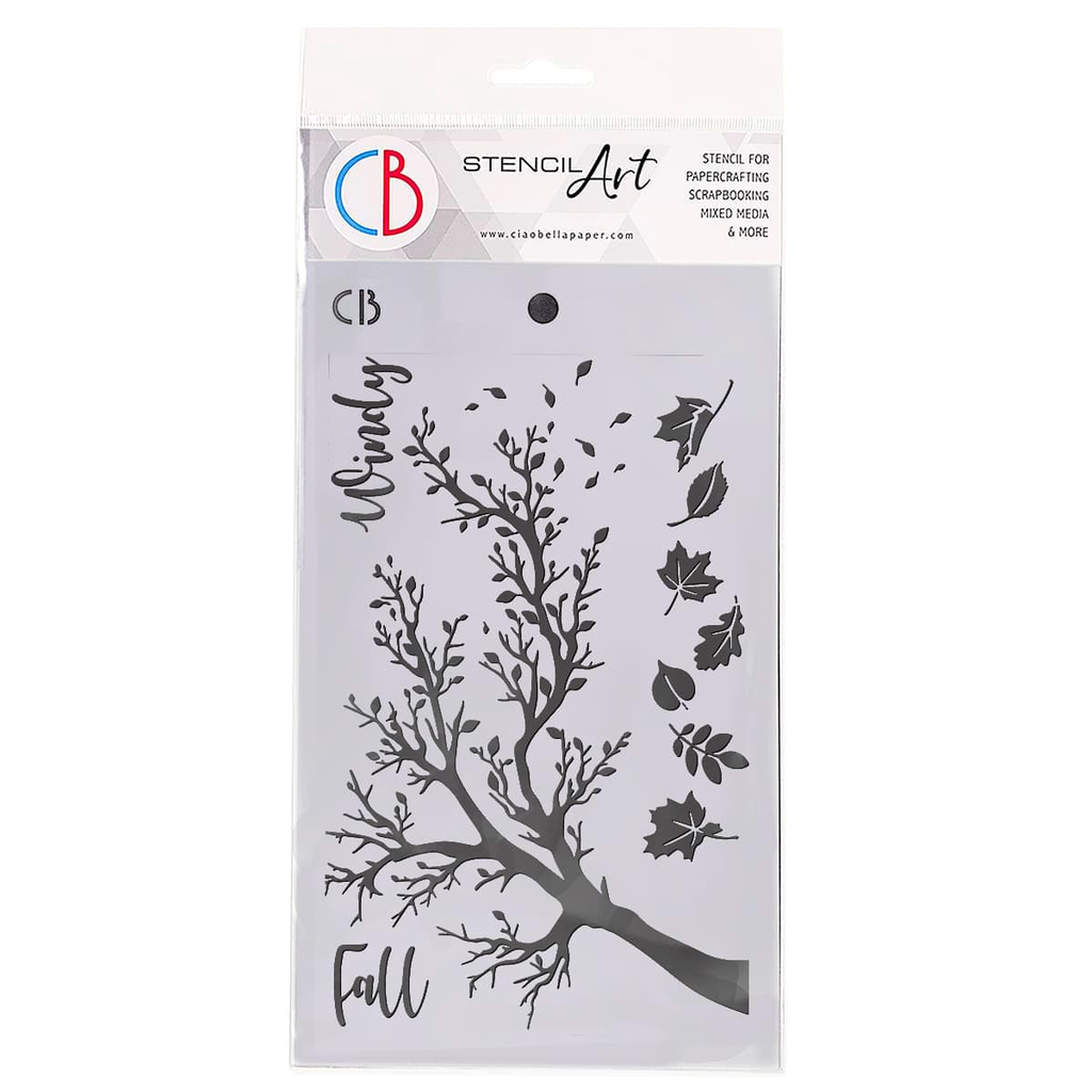 Ciao Bella Paper - Windy Fall 5"x8" Stencil