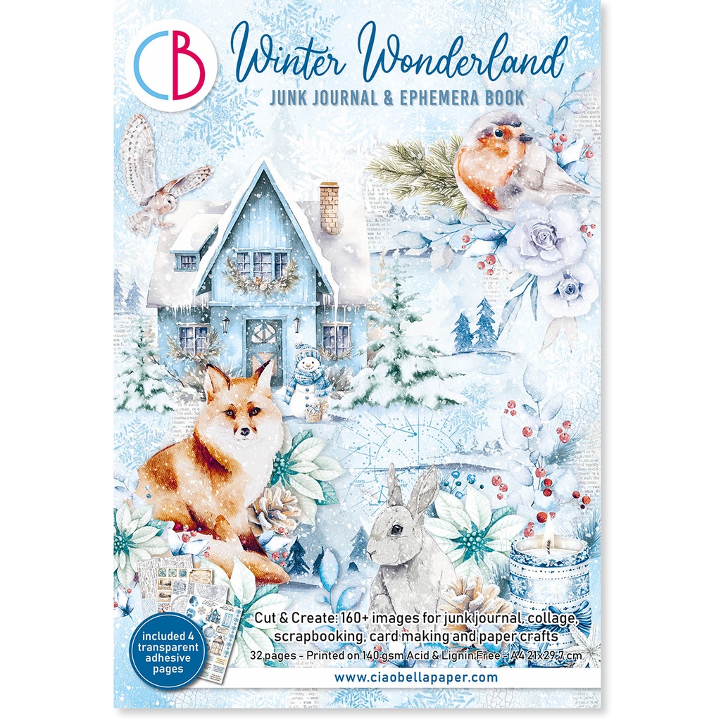 Ciao Bella Paper - Winter Wonderland Junk Journal Ephemera Book 