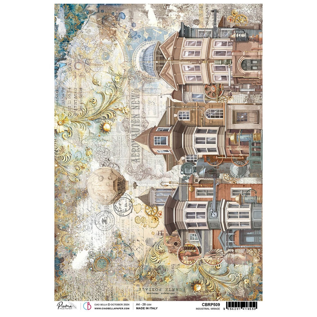 Ciao Bella Paper - Industrial Mirage A4 rice paper (SINGLE Sheet)