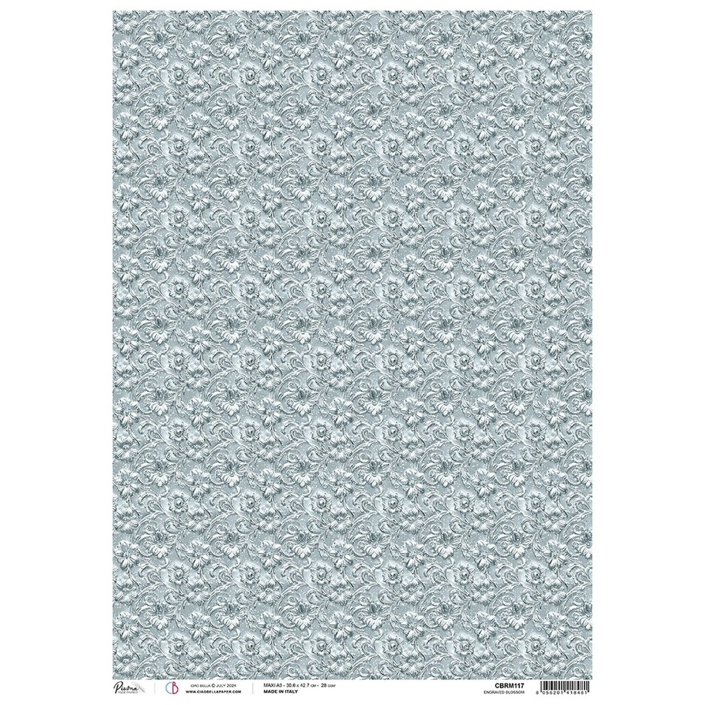 Engraved Blossom  - Ciao Bella Piuma Rice Paper A3 - 3 Pack