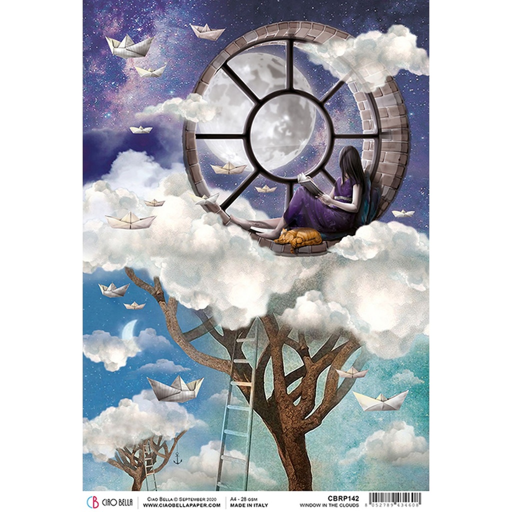 Ciao Bella Paper - Window in the Clouds A4 rice paper (5 Pack)