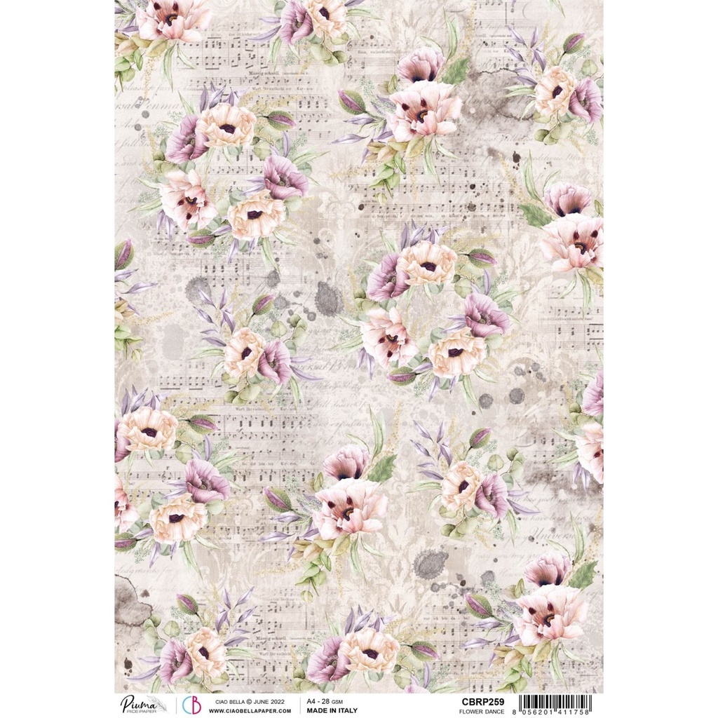 Ciao Bella Paper - Flower Dance A4 rice paper (5 Pack)
