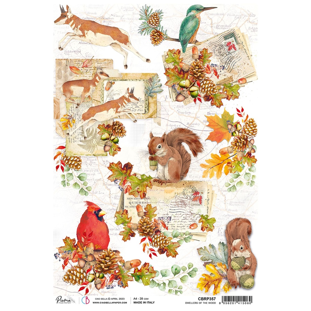Ciao Bella Paper - Dwellers Of The Wood A4 rice paper (5 Pack)